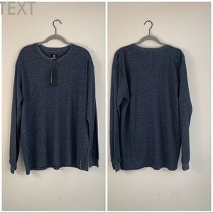 PJ Mark dark blue long sleeve V neck men’s top , size L NWT